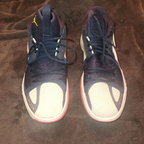 NIKE JORDAN ZOOM SEPARATE MIDNIGHT NAVY WHITE UNIVERSITY RED GOLD SIZE 12.5 - Picture 3 of 10